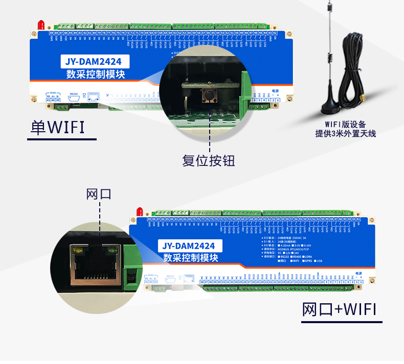 云平臺(tái) DAM2424 遠(yuǎn)程智能控制器通訊接口