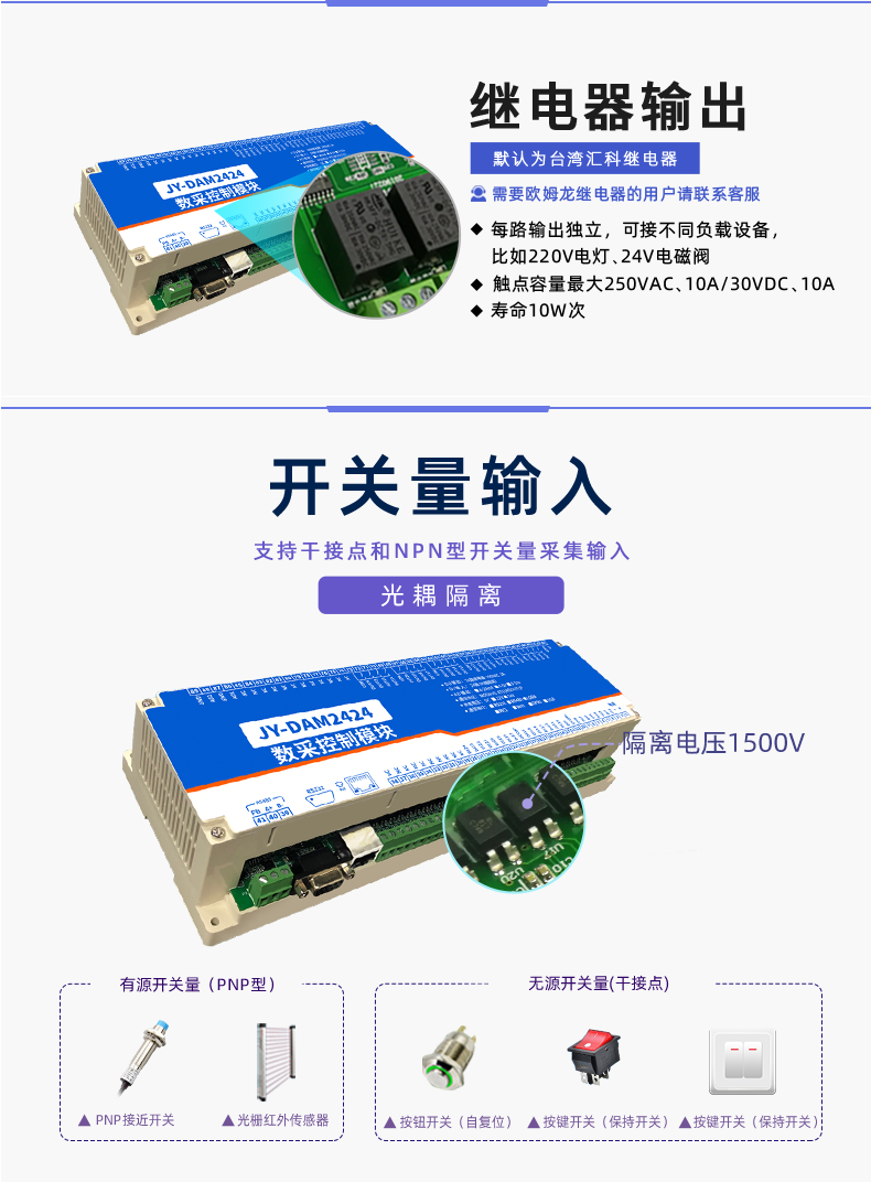 云平臺(tái) DAM-2424 工業(yè)級(jí)I/O模塊輸入說(shuō)明