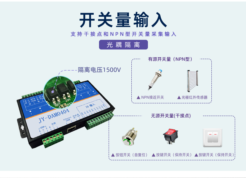 DAM-0404TA 工業(yè)級(jí)網(wǎng)絡(luò)控制模塊開關(guān)量輸入