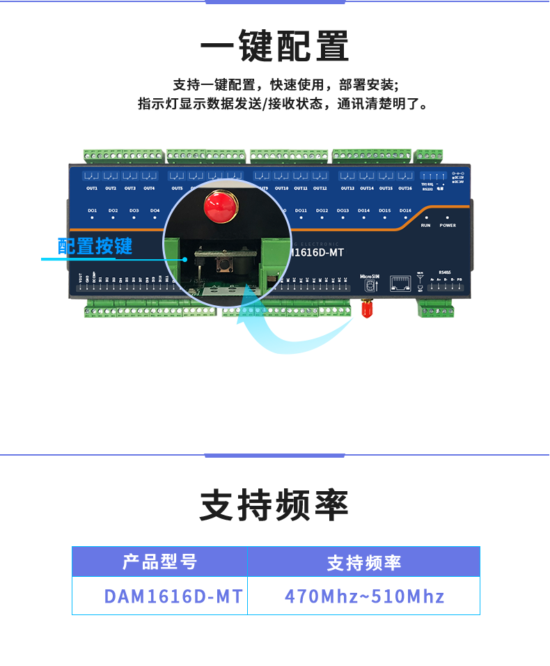 LoRa1616D-MT  LoRa無線測控模塊一鍵配置