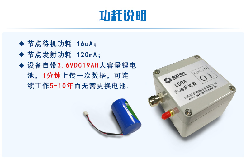 LORA風速采集器功耗