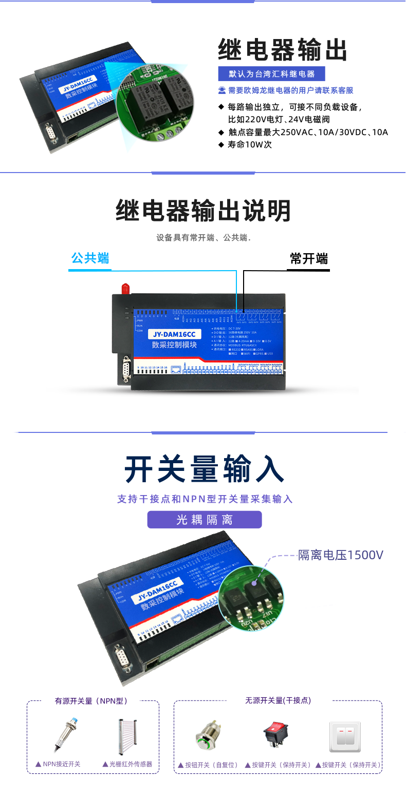 DAM-16CC 工業(yè)級數采控制器輸出說明