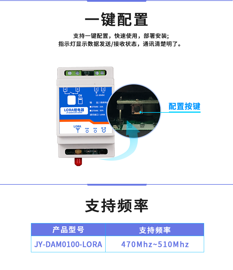 JY-DAM-0100-LORA 繼電器控制模塊