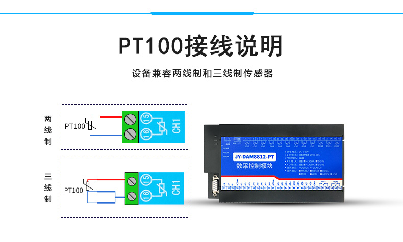 DAM8812-TC 溫度采集模塊接線說明