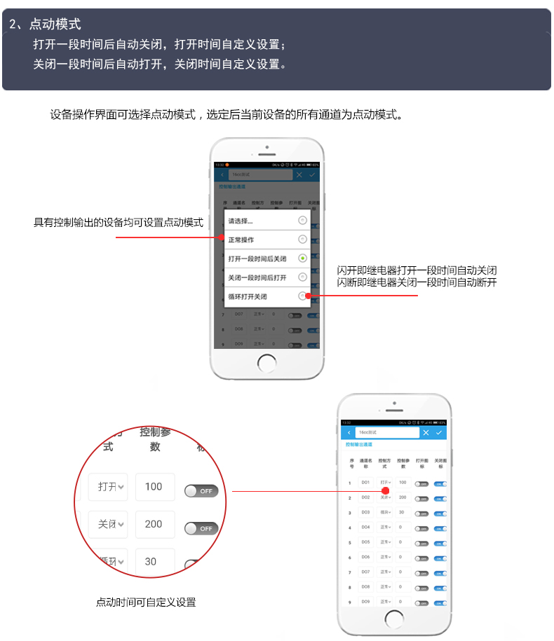 云平臺 GPRS-2204-WS 遠程控制開關工作模式