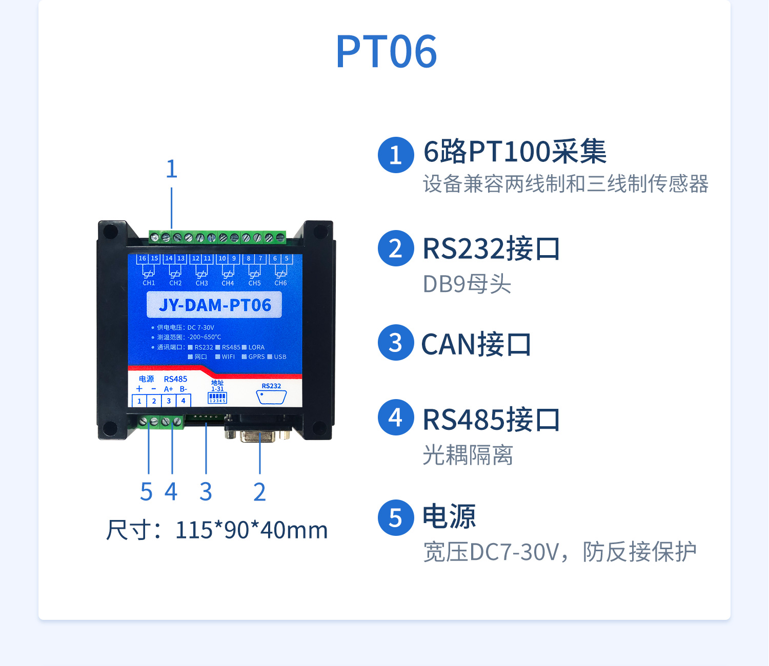 CANPT100溫度采集系列