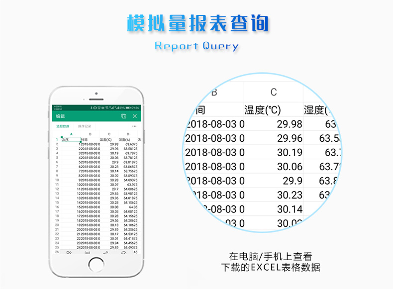 LORA濕度采集器報(bào)表查詢